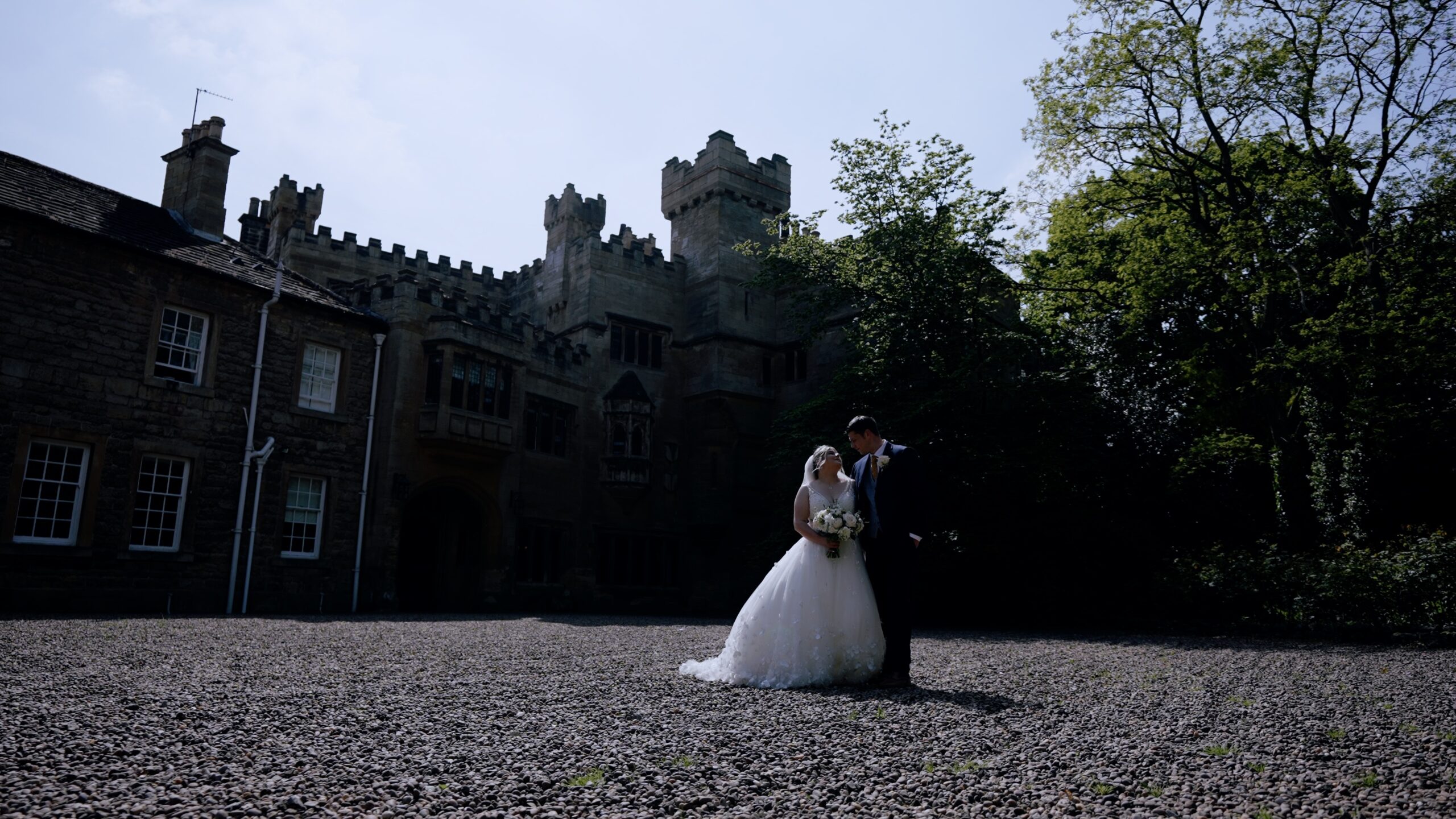 Video of wedding couple at Hooton Pagnell Hall